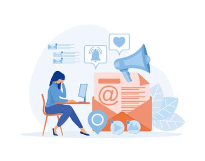 Illustration of woman overstimulated at desk