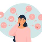 Woman managing different emotions